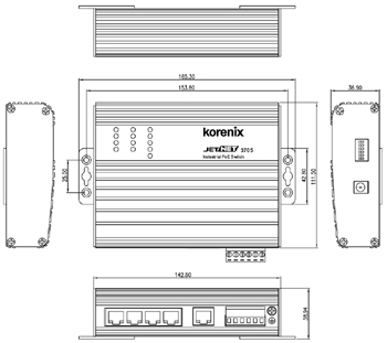 Korenix˼(ӼF) JetNet 3705/3705-w 5ڷǾW(wng)͹I(y)PoE̫W(wng)늽QC